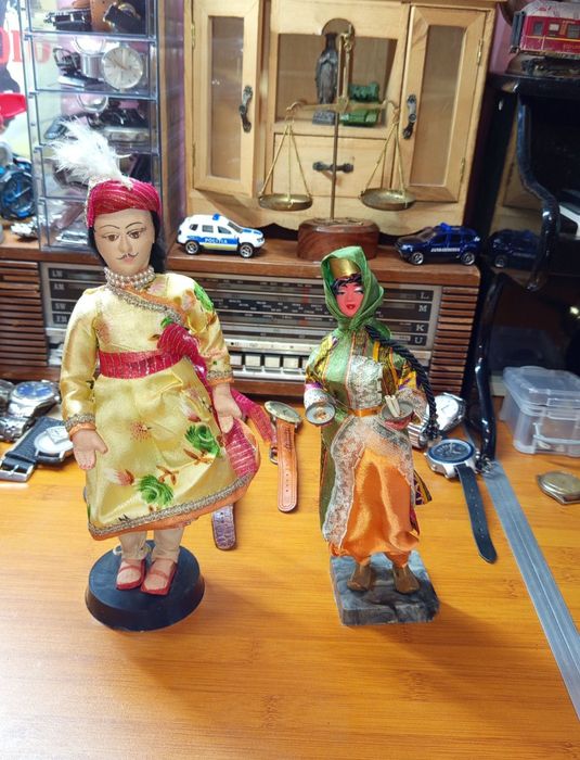 Păpuși vintage Maharaja antice, lucrate manual în India