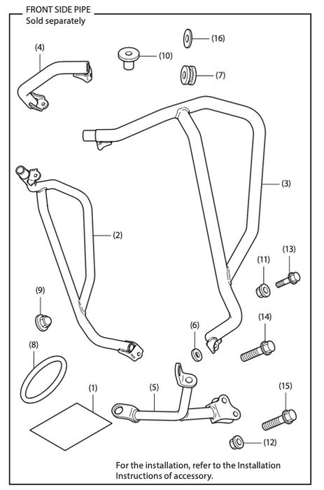 Crashbar superior Adrica twin CRF1100D4+plăcute spate originale