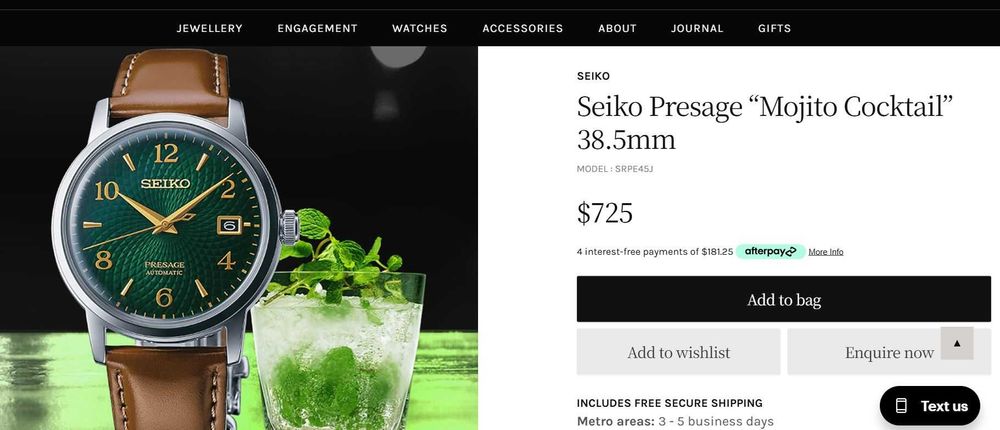 Seiko - Automatic - Green Dial - “Mojito Cocktail” - Nou