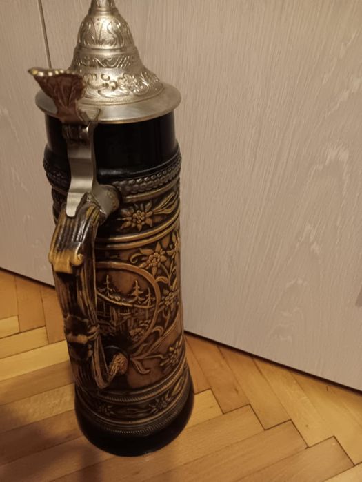 Halbă de bere de ceramică mare de colecție