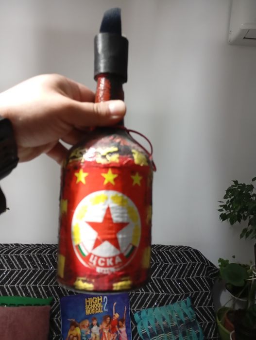 Сувенир шише ЦСКА ръчна изработка