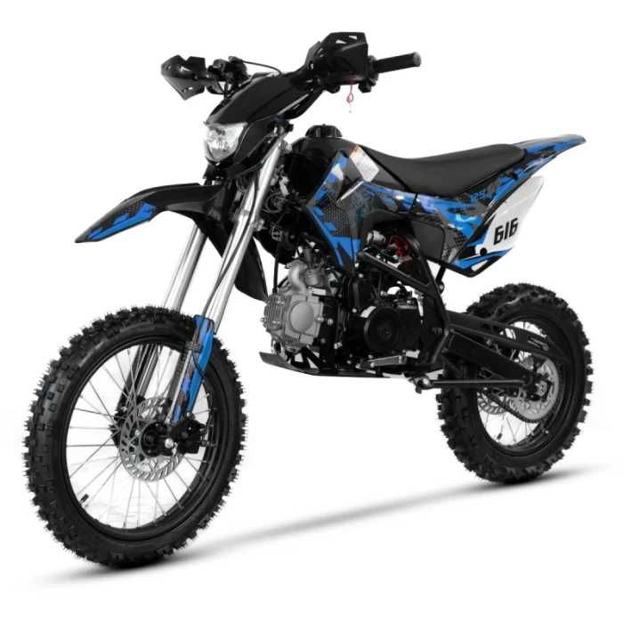 Motocicleta Cross/Enduro copii 4T XTR 616, 125cc, roti 17/14, pornire electric + pedala, culoare verde; rosu; albastru