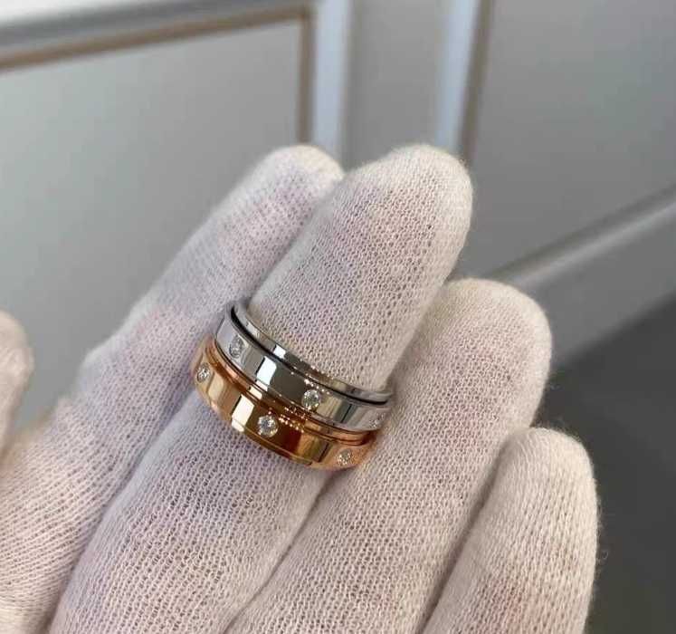 3D Spinner Fidget Ring 316L Неръждаема Медицинска Стомана Антистресов Пръстен Въртящ Пръстен Анти Стрес Инкрустиран Въртящ Механизъм Подвижна Халка