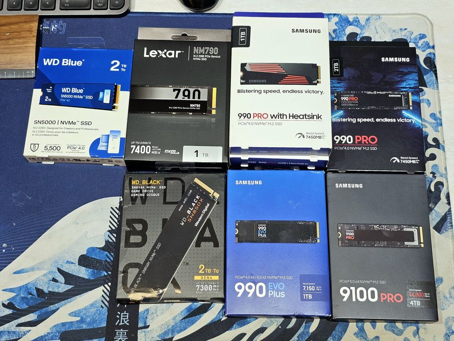 Samsung 9100 Pro 4TB PCIe 5.0, Samsung 990 Pro 1TB/2TB и другие SSD