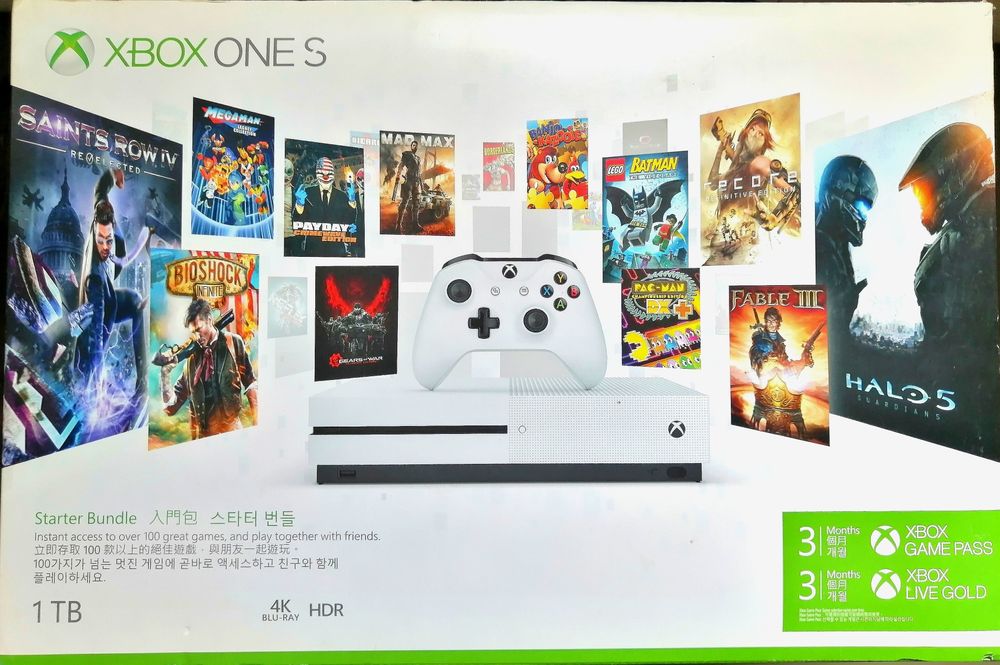 Xbox One S 1 Tb зарядка для gamepad диски xbox one игры