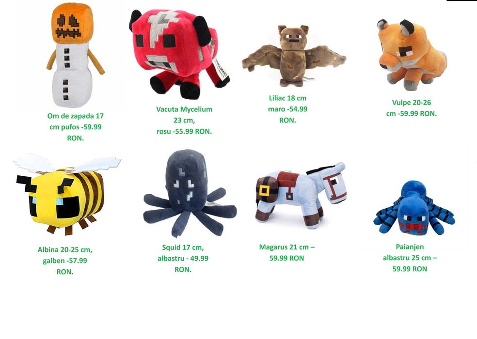 Jucarii copii plusuri Minecraft, figurine, masinute seturi constructie