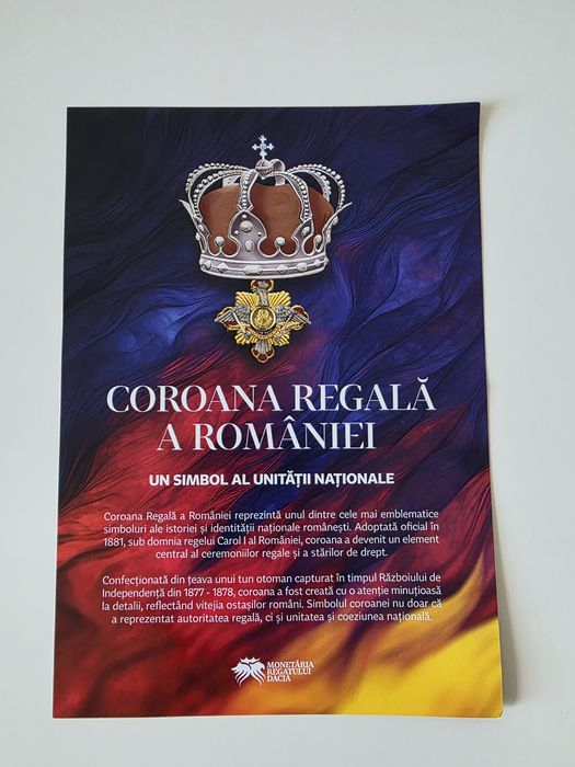 Monedă de colecție - Coroana Regală a României înnobilată cu aur