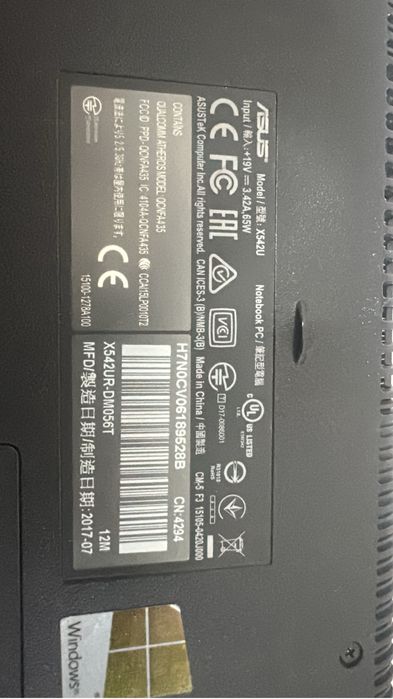 Ноутбук Asus сост норм