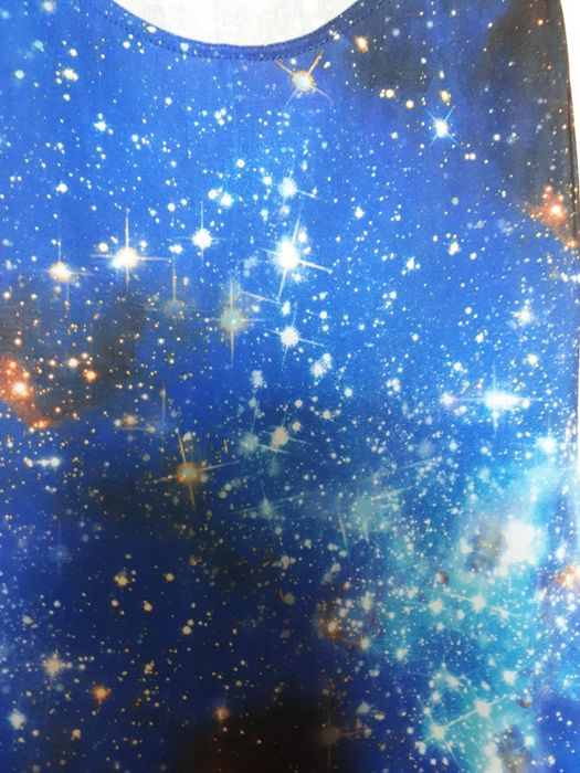 Rochie Mulata Albastra Imprimeu Galaxii Stele Spatiu masura S-M