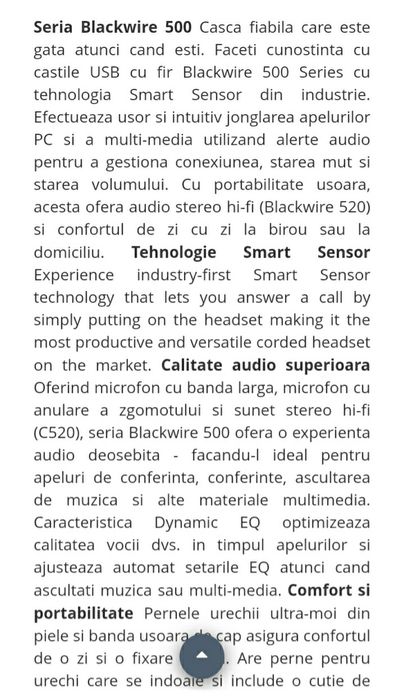 Casti Profesionale Plantronics Stereo