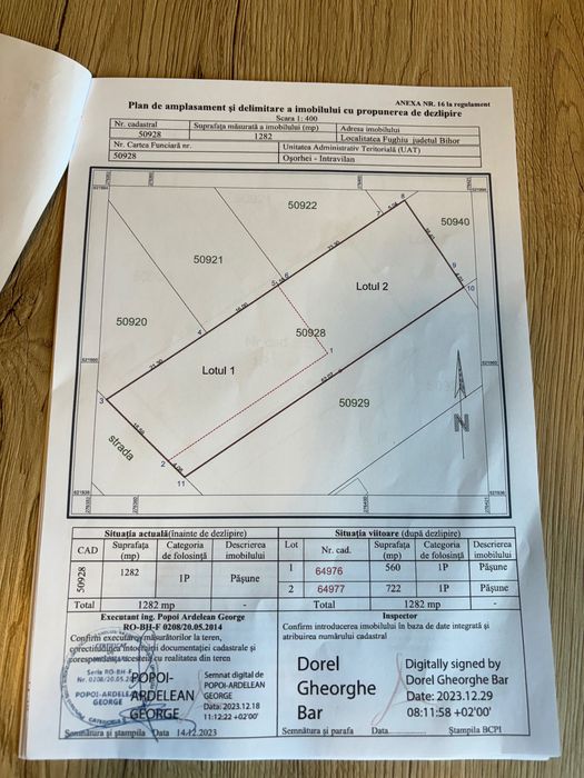 Teren Intravilan Fughiu Osorhei 70€/mp