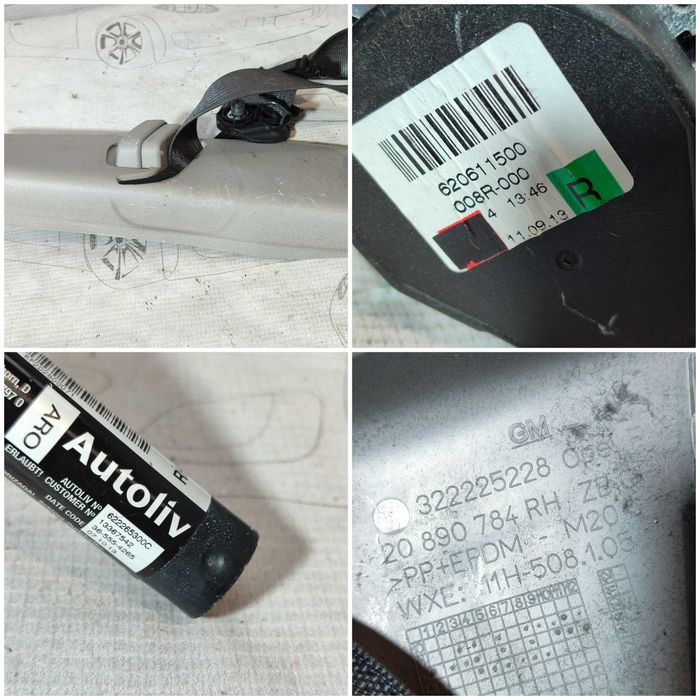 Centură de siguranță față dreapta Opel Zafira C Tourer 2011-2019 2013 2.0 CDTI 96kW Cod OEM: 13394802 (5E3)