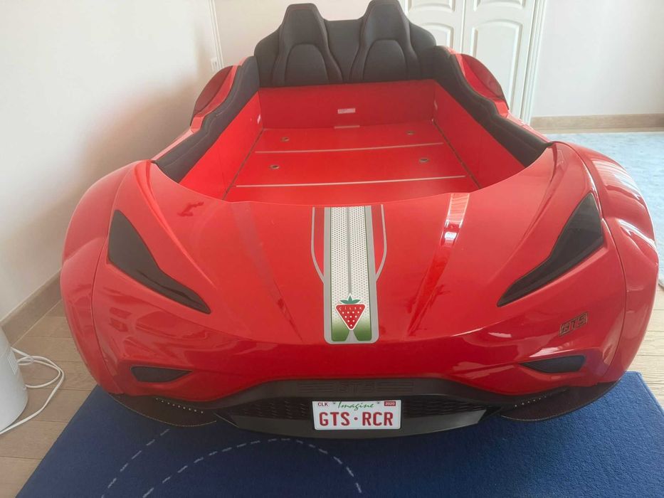 Pat masina pentru copii GTE-rosu, colectia Champion Racer 100x190 cm + saltea