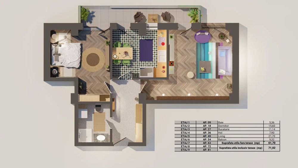 Apartament 71mp Mall Residence + Parcare Subterană | TVA Inclus