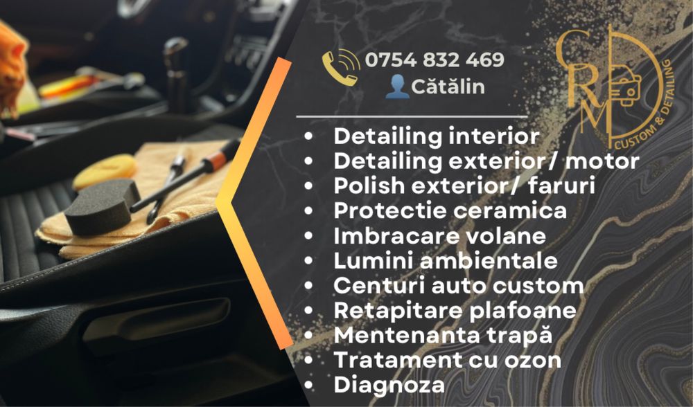 Detailing auto interior, polish chimic curatare tapiterii profesionala