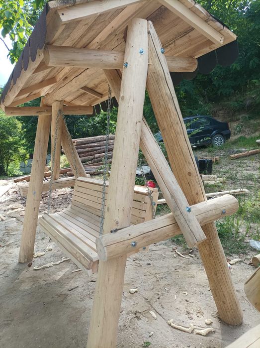 Leagăn tip balansoar din lemn masiv