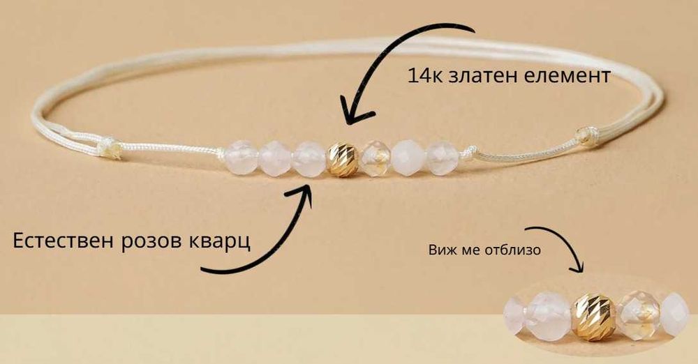 Премиум подаръчна кутия според зодията с гривна с 14К злато