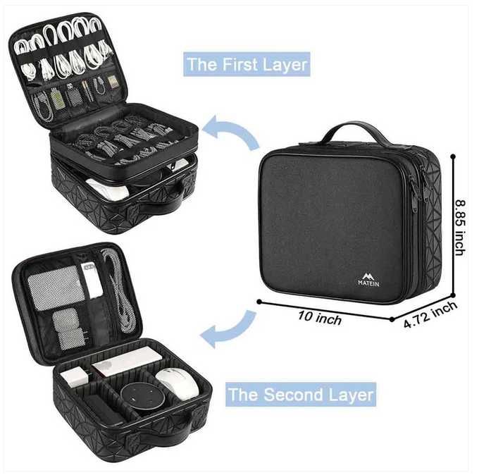 Geanta organizator cabluri Matein Shockproof, portabila