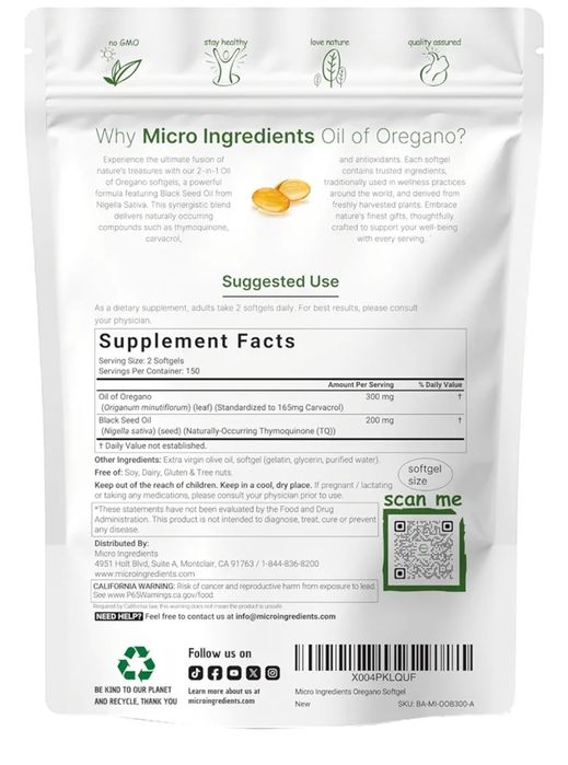 Oil of oregano,black seed oil, 300 ta softgel, масло орегано, Amerika