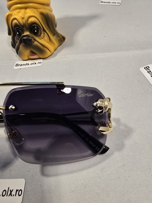 Ochelari de soare Cartier, Gold Frame, Black Lenses, 8809, made in Italy
