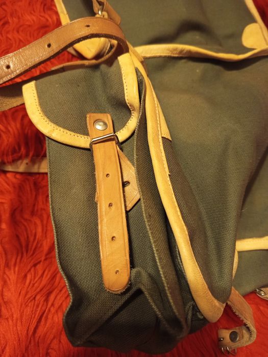 Винтидж чанта- плат с кожа