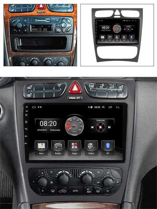 Мултимедия Двоен дин Android  Mercedes C W203 C220 CLK W209 Навигация