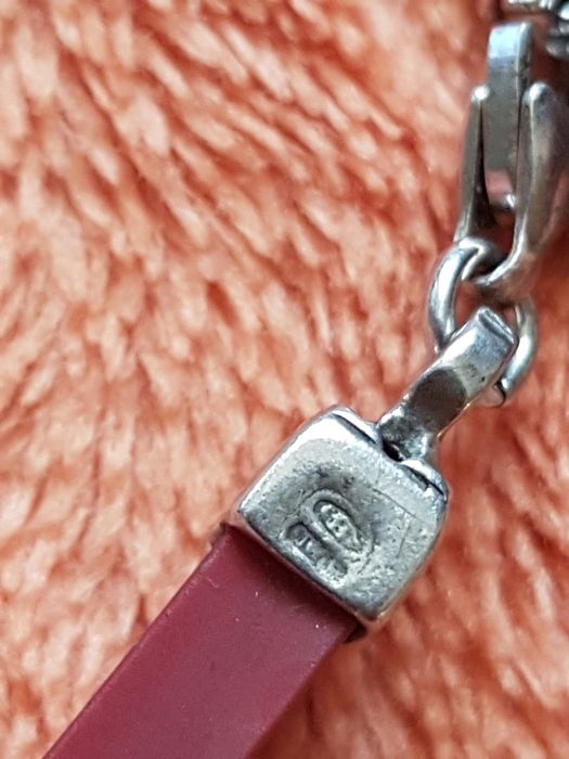 Bratara argint 925 Italy ,silicon, model plăcută gen cruce,deosebita