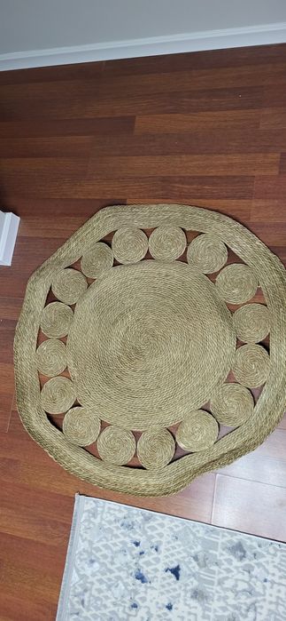 Коврик плетеный 120×120 новый