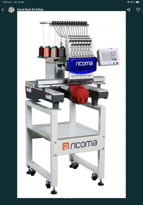 Masina de brodat Ricoma RCM 1501 7TC , Nu Brother, Happy,Zsk,Tajima