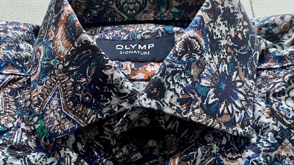 OLYMP Signature – луксозна мъжка риза многоцветна, цветен принт уникат