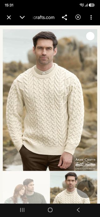 Pulovere lana merinos unisex noi Aran craft irlanda
