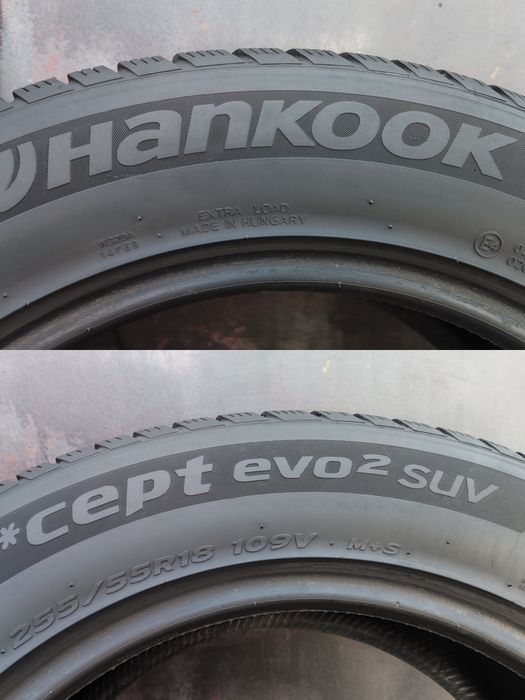 4бр. зимни гуми 255/55/18Hankook Winter Icept Evo2, SUV
dot23