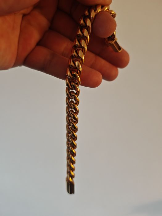 Set cuban inox suflat cu aur de 18k