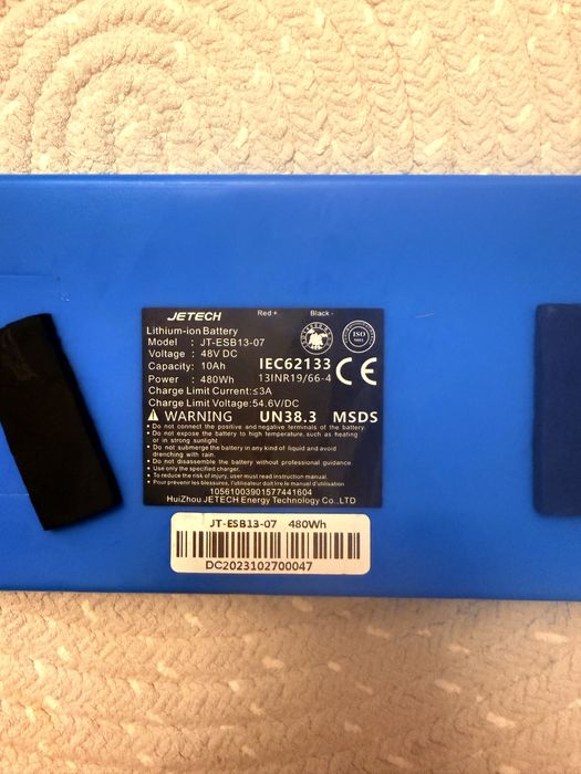 Baterie pentru trotineta electrica de 48v 10ah, APROAPE NOUO