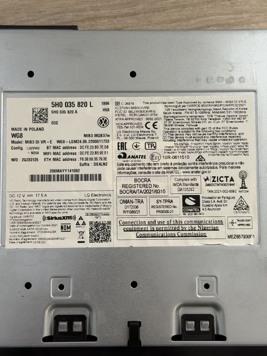Unitate modul Navigatie VW Volksvagen Golf 8  MIB3 5H0035820