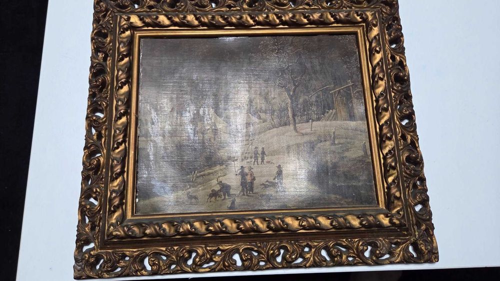 Tablou vintage oleografie pe panza