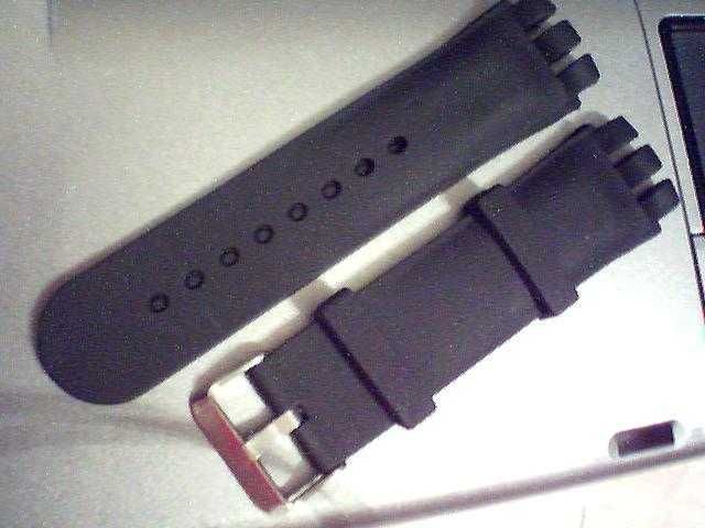 curea swatch neagra din silicon de 17mm, 19 mm, 21mm sau 23mm, latime.