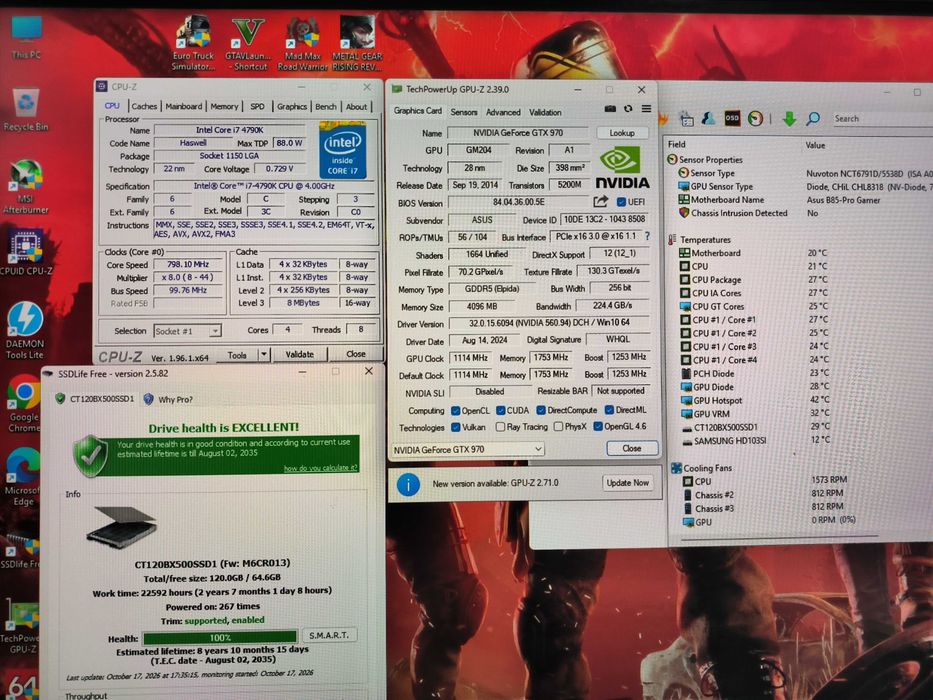 Unitate PC Gaming i7 4790K 4.4Ghz/12GB/GTX970 4GB GDDR5 HDMI/SSD/HDD 1TB GTA V/Eurotruck