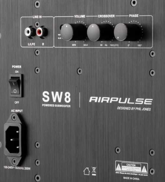 AIRPULSE SW8 активный сабвуфер легко интегрируется Airpulse A80, A100