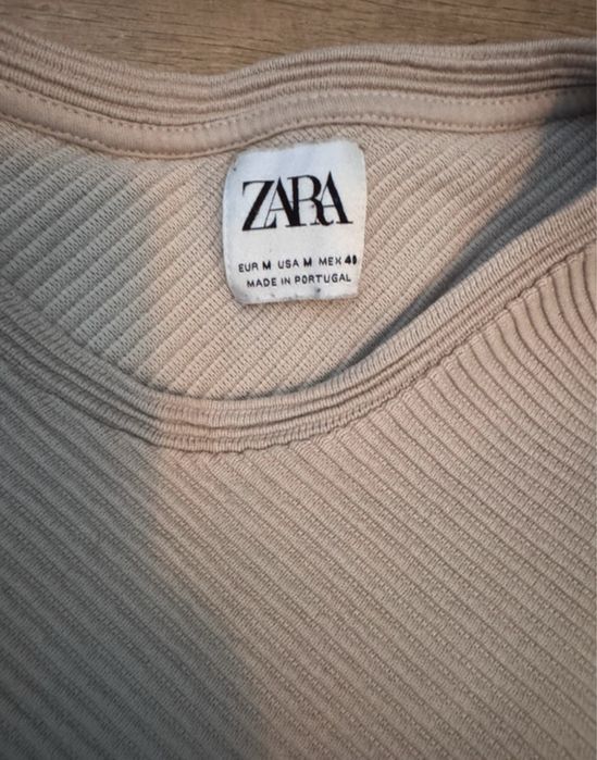 Pulover/bluza superba, bumbac 100%, gri, Zara, M(38)