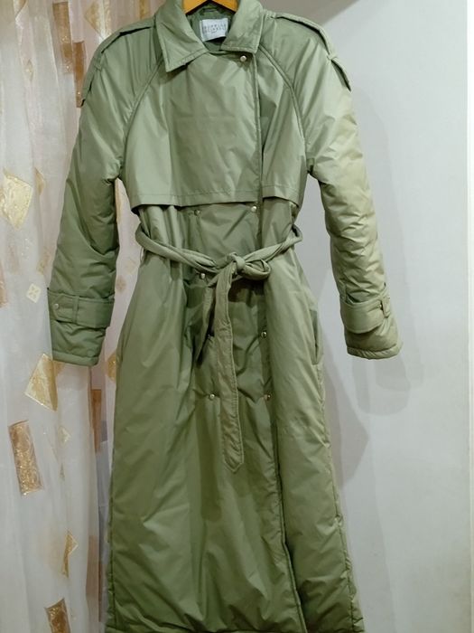 Утепленный плащ размер 48
