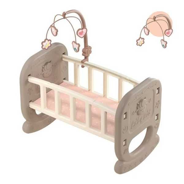 Детско легло за кукли Mercado Trade, С аксесоари, Кафяв