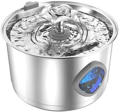 Нов Котешки фонтан 2.8L от неръждаема стомана тиха помпа за вода котка