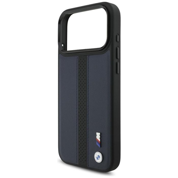 Case bmw m perforated stripe logo magsafe for iphone 17 pro max navy b