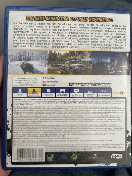 Продам игру Snow Runner (Playstation 4)