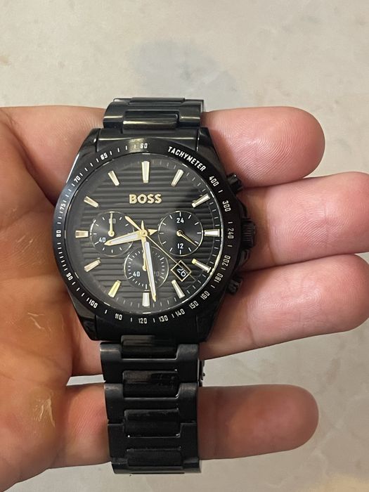 Мъжки часовник Boss черен STRIKE BLACK-PLATED 1514291