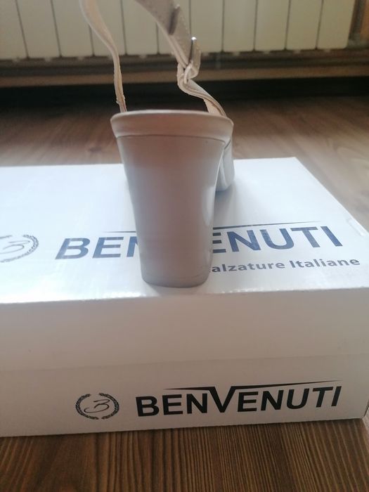 Sandale bej din piele, Benvenutti, nr. 36