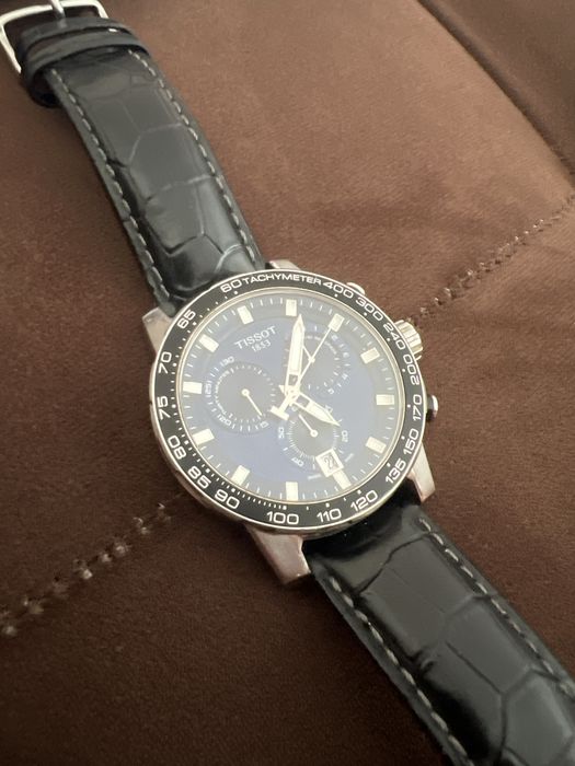 Tissot Supersport Chrono Blue Dial Black Leather