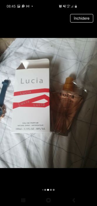 Set cu ceas auriu cu curea verde