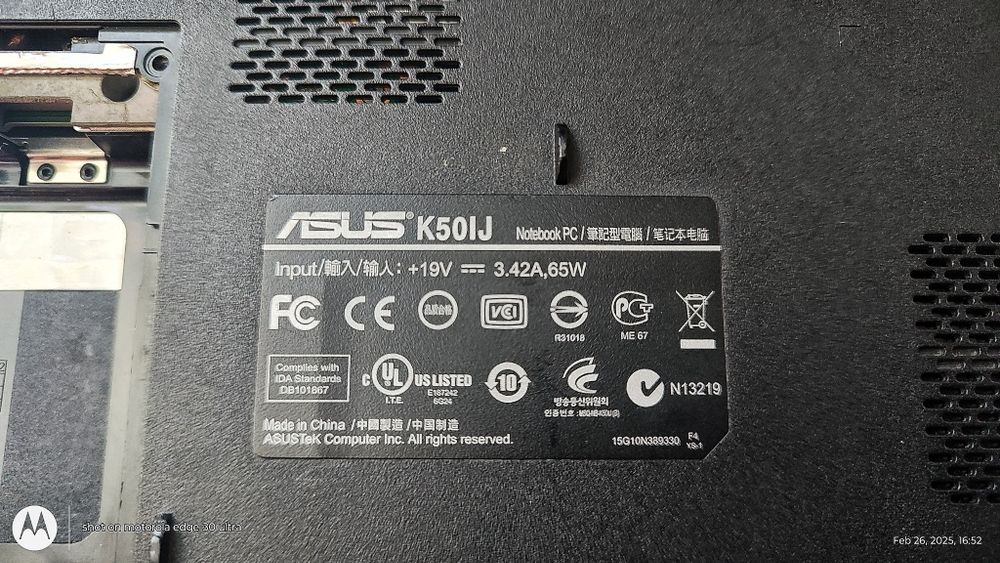 ASUS K50IJ на части